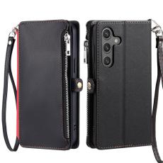 OEM - Samsung Galaxy S26 Pl&aring;nboksfodral TPU + Konstl&auml;der - Svart