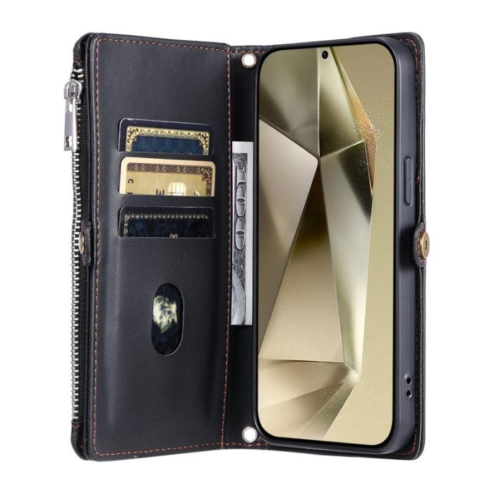OEM - Samsung Galaxy S26 Plånboksfodral TPU + Konstläder - Svart