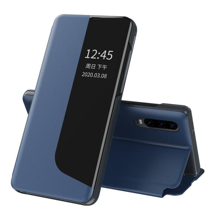 UTGATT5 - Eco Leather View Case Fodral Huawei P30 Pro Blå