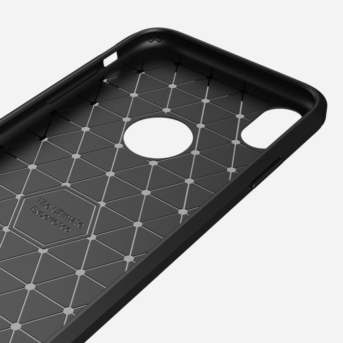 A-One Brand - Carbon Fiber Brushed Mobilskal till Apple iPhone XR - Svart