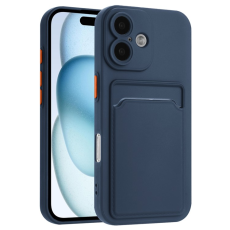 A-One Brand - iPhone 16 Plus Mobilskal Korthållare TPU - Marinblå