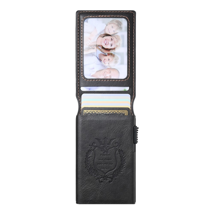 SUTENI - SUTENI Korthållare Automatiskt Pop-Up Metall Imprint Waxy Texture