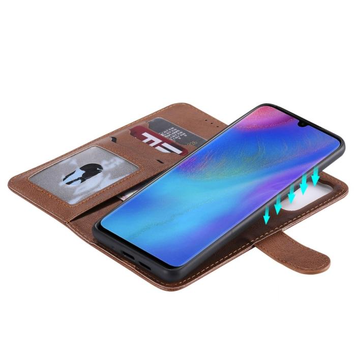 UTGATT1 - Plånboksfodral med avtagbart skal till Huawei P30 Pro - Brun