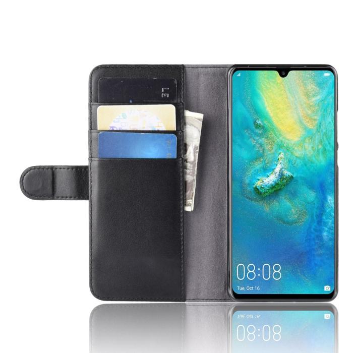 UTGATT1 - Genuine Split Plånboksfodral till Huawei P30 Pro - Svart