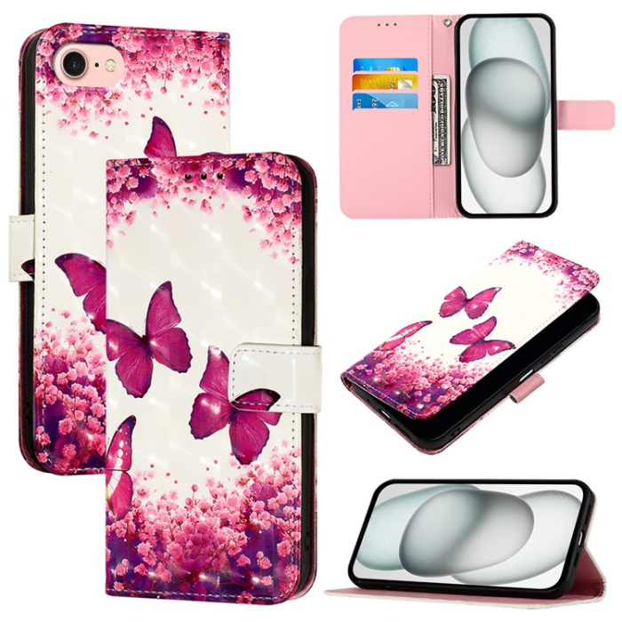 A-One Brand - iPhone 16e Plånboksfodral Printing Pattern Med Rem