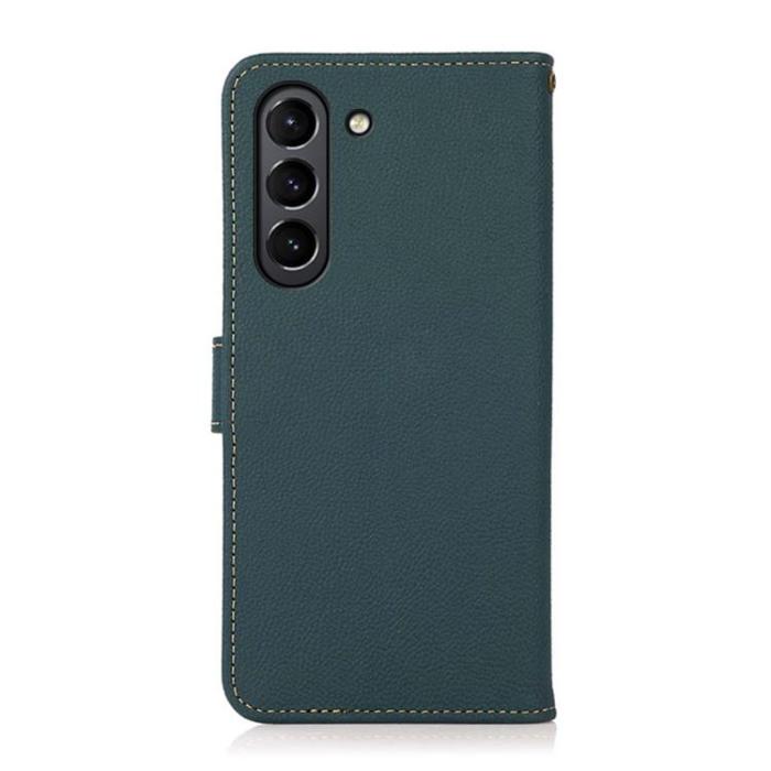 KHAZNEH - KHAZNEH Äkta Läder Fodral Galaxy S21 FE - Grön