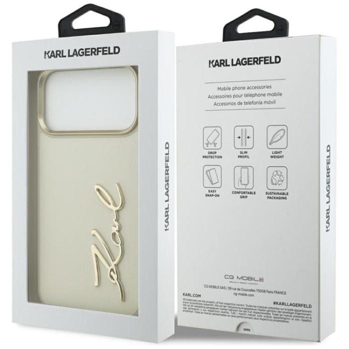KARL LAGERFELD - Karl Lagerfeld iPhone 17 Pro Max Mobilskal Karl Script Logo - Beige