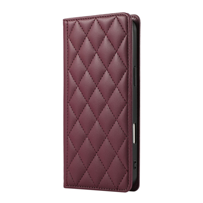 A-One Brand - iPhone 17 Air Plånboksfodral RFID Rhombus Läder - Röd