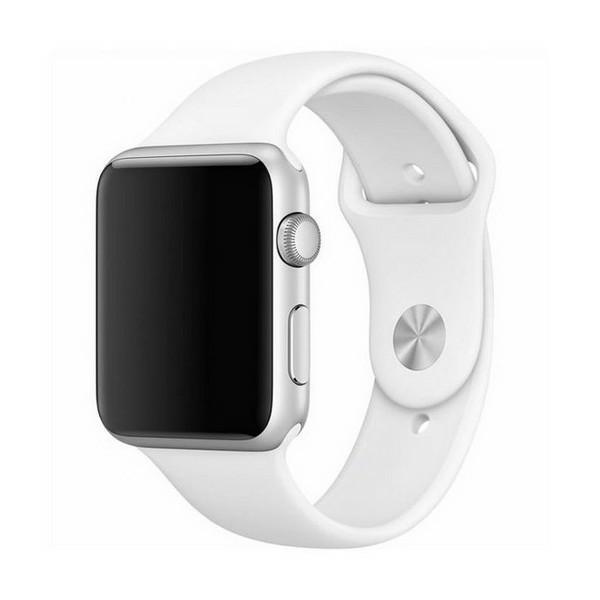 Mercury Apple Watch 4/5/67/SE (42/44/45 mm) Armband Silikon - Vit