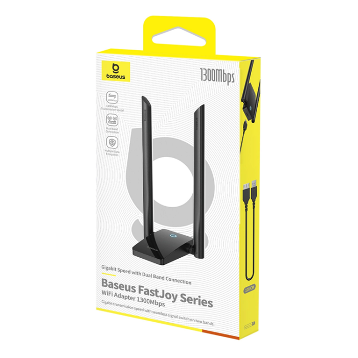 BASEUS - Baseus USB Nätverkskort 1300 Mb/s FastJoy - Svart