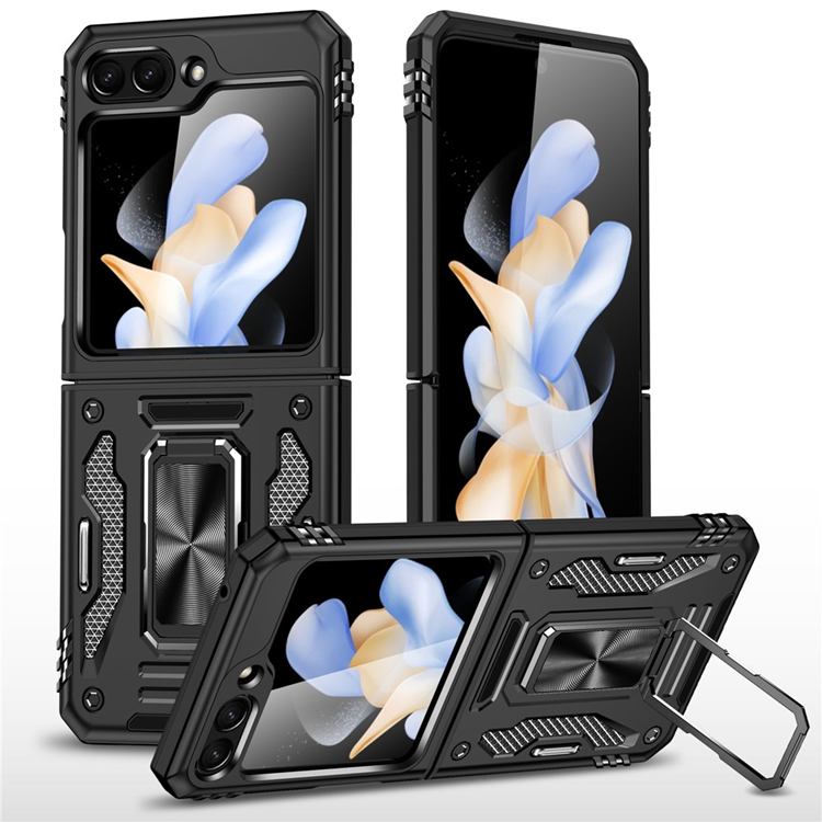 Galaxy Z Flip7 FE/Z Flip6 Mobilskal Armor Kickstand - Svart | 2353 | AlltMobil