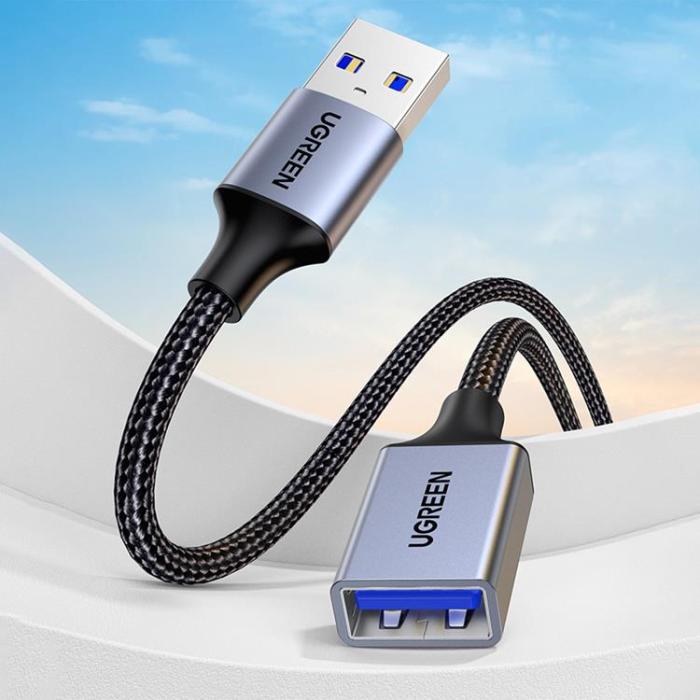 Ugreen - Ugreen USB-A (Male) Till USB-A (Female) Kabel 0.5m - Grå
