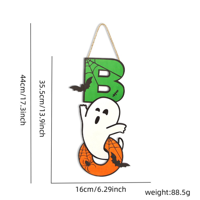 OEM - Halloween Hängande Pumpa Fladdermus Spöke Trä - BOO Ghost Bat