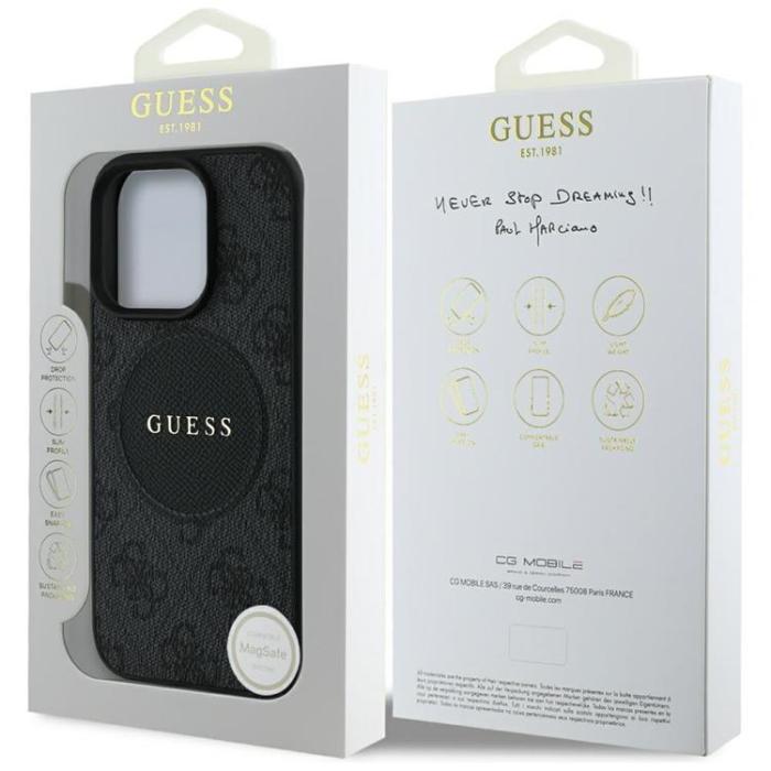 Guess - Guess iPhone 16 Pro Mobilskal MagSafe 4G Circle - Svart