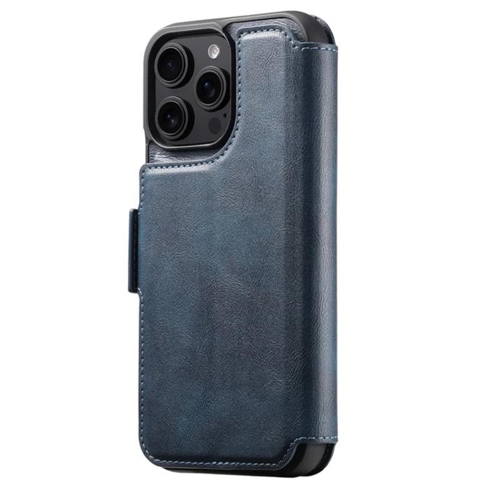 SUTENI - SUTENI iPhone 16 Pro Max Plånboksfodral Magsafe Cowhide - Blå