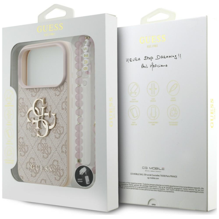 Guess - Guess Mobilskal för iPhone 18 Pro/17 Pro med Rem Classic Logo - Rosa