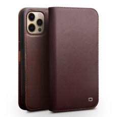 QIALINO - Qialino iPhone 13 Pro Max Plånboksfodral Äkta läder - Brun