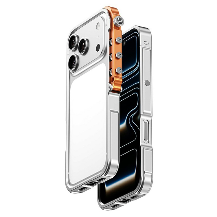 iPhone 17 Pro Mobilskal Bumper Aluminum Alloy Metal Frame - Silver | 2353 | AlltMobil