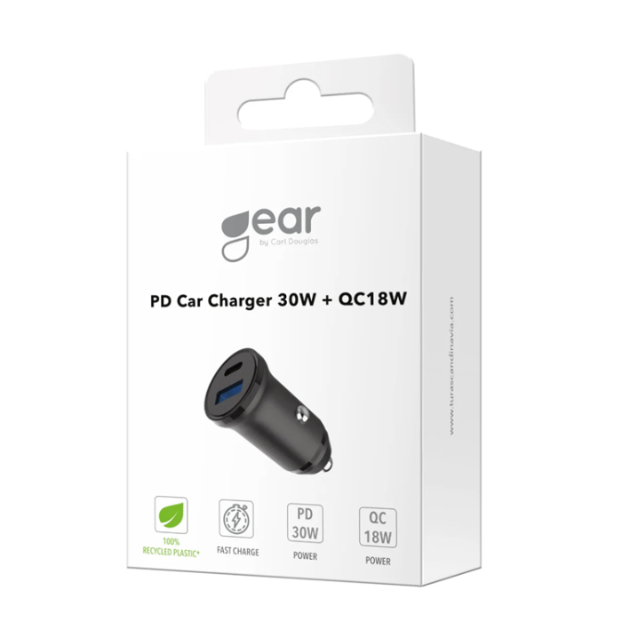 GEAR - Gear Billaddare PD 30W QC 18W 1xUSB-C 1xUSB-A 12/24V