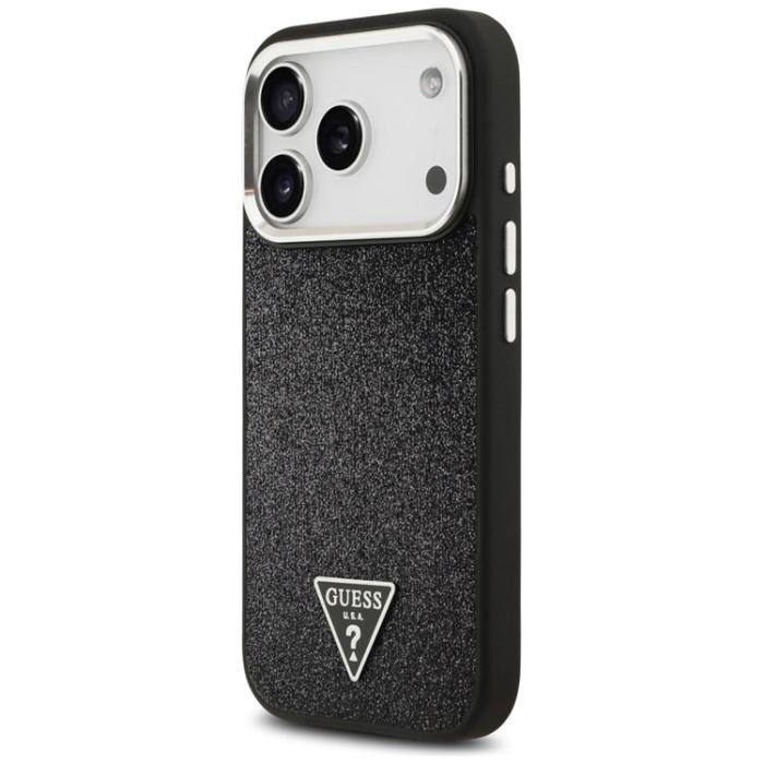 Guess - Guess iPhone 17 Pro Mobilskal MagSafe Glitter Triangle Logo - Svart