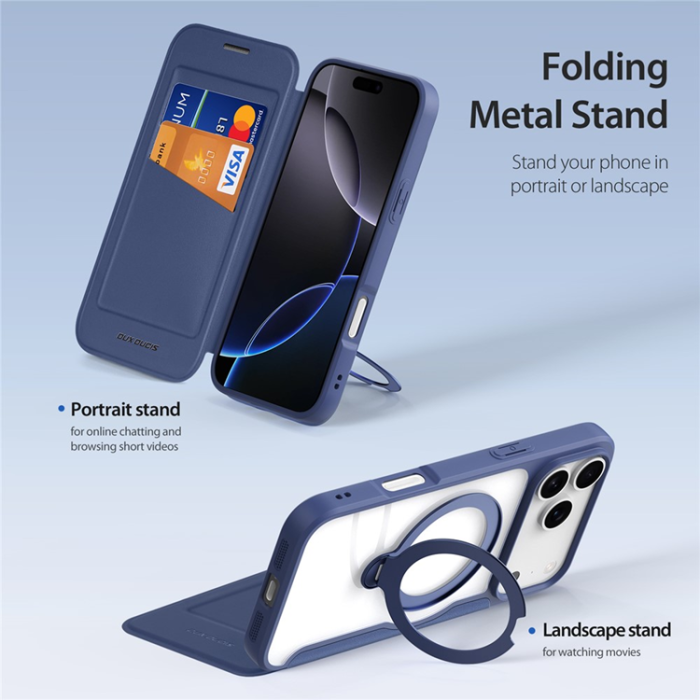 Dux Ducis - Dux Ducis iPhone 17 Pro Plånboksfodral MagSafe Skin X Pro Kickstand