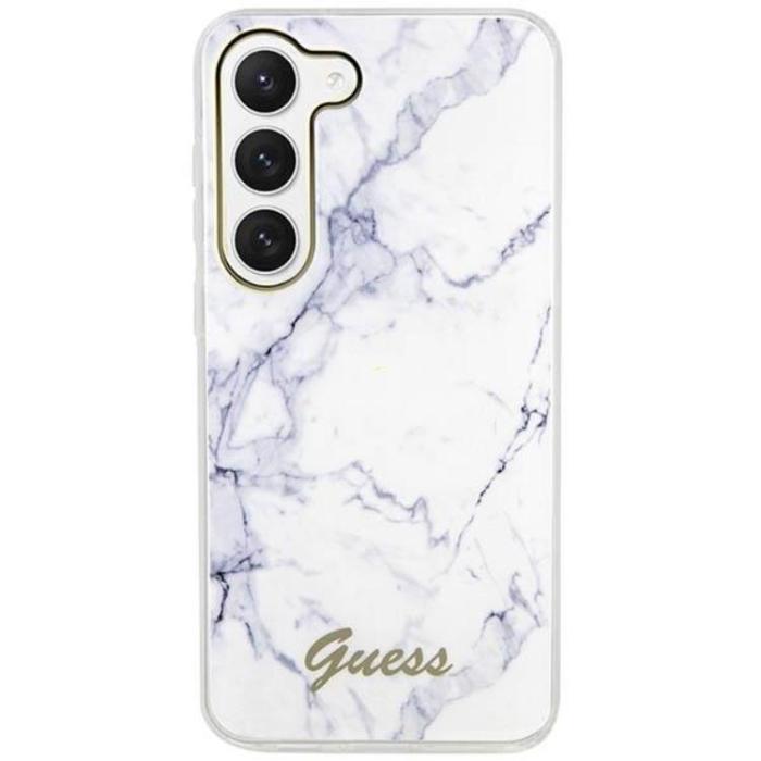 Guess - Guess Galaxy S23 Mobilskal Marble - Vit
