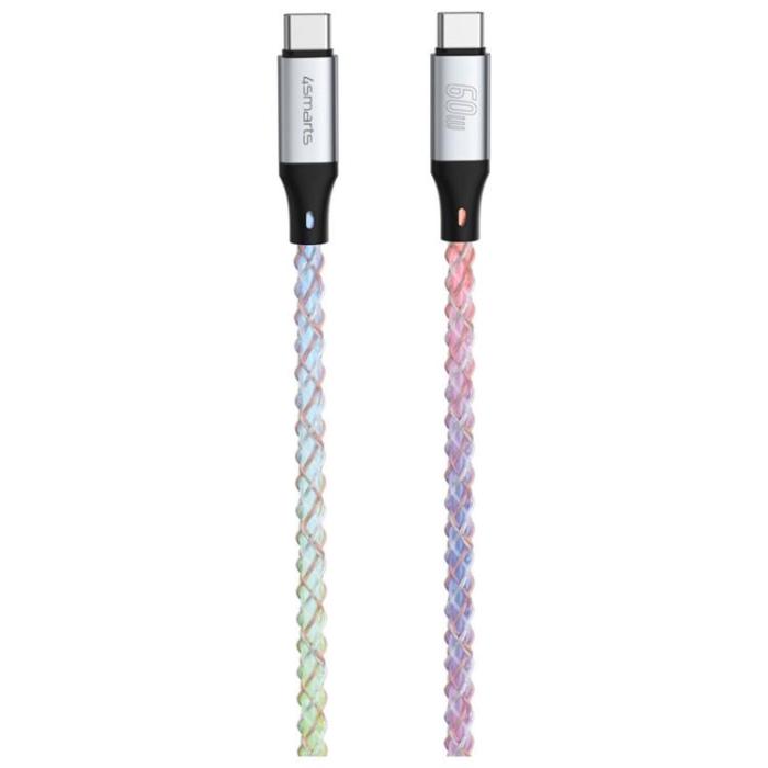 4smarts - 4smarts USB-C Till USB-C Kabel 60W 1.5m RGB