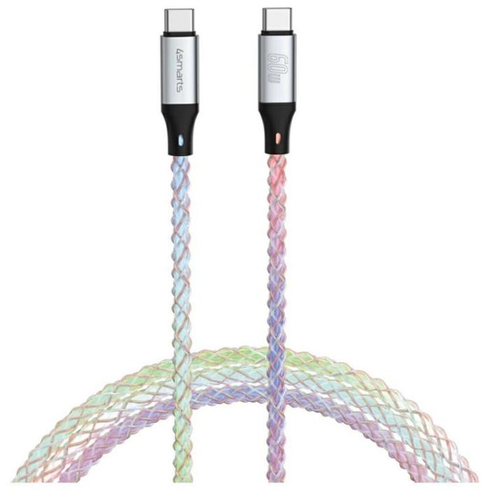 4smarts - 4smarts USB-C Till USB-C Kabel 60W 1.5m RGB