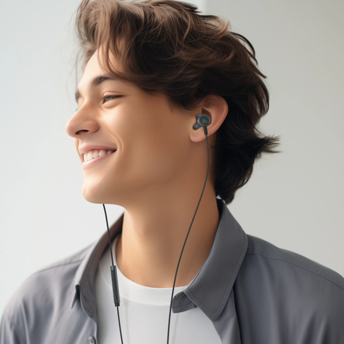 Acefast - Acefast In-Ear Lightning Hörlurar 1.2m - Svart