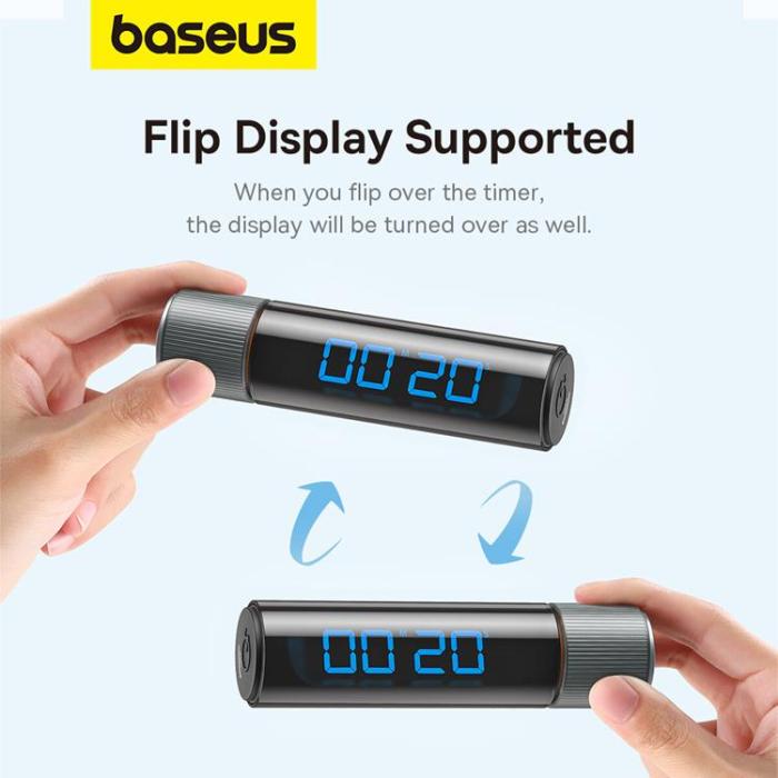 BASEUS - Baseus Heyo Series Magnetic Digital Timer med Stopwatch Function - Svart