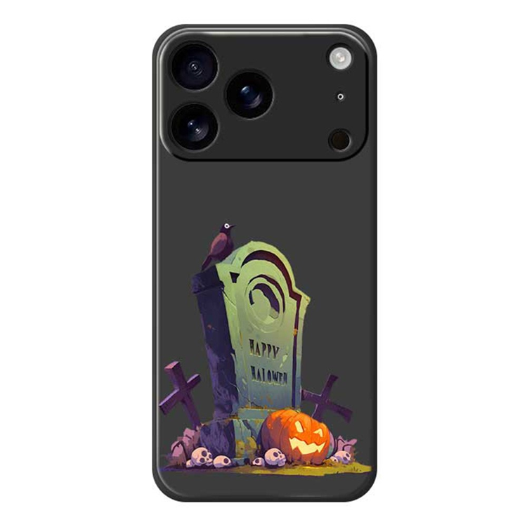 iPhone 17 Pro Mobilskal med Halloween Tombstone Pattern - Svart | 2353 | AlltMobil