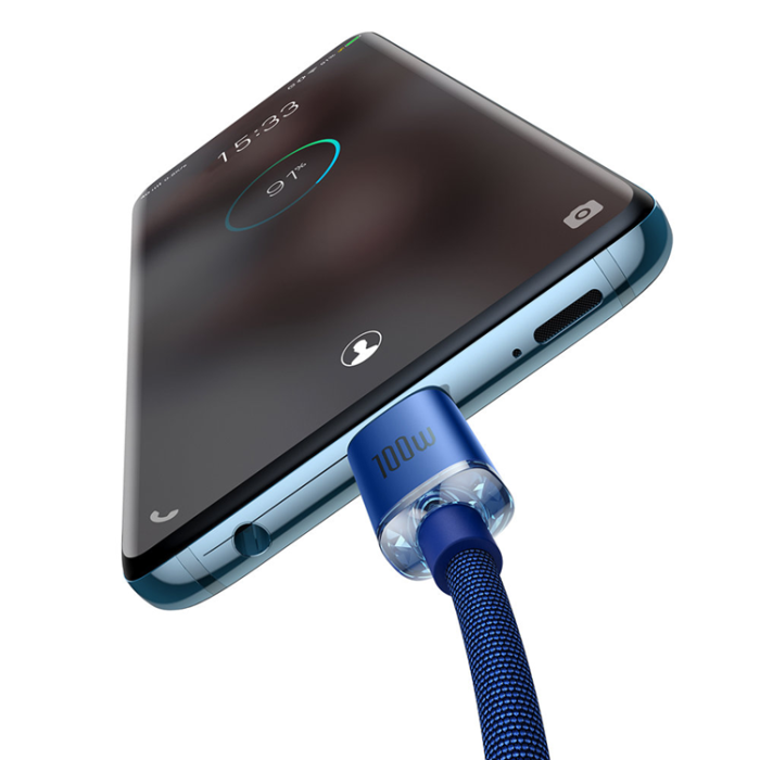 BASEUS - Baseus USB-C till USB-C Kablar 100W 2m - Blå