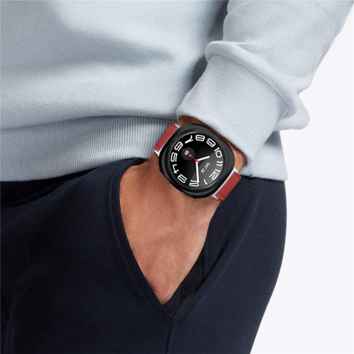 A-One Brand - Galaxy Watch 8 (40mm/44mm) 8 Classic (46mm) Armband Äkta Läder