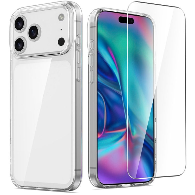 iPhone 17 Pro Mobilskal TPU med Härdat Glas - Clear | 2353 | AlltMobil