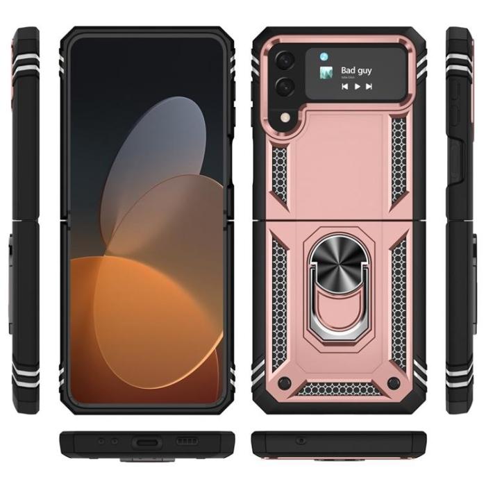 A-One Brand - Galaxy Z Flip 4 Skal Ringhållare Kickstand - Rosa Guld