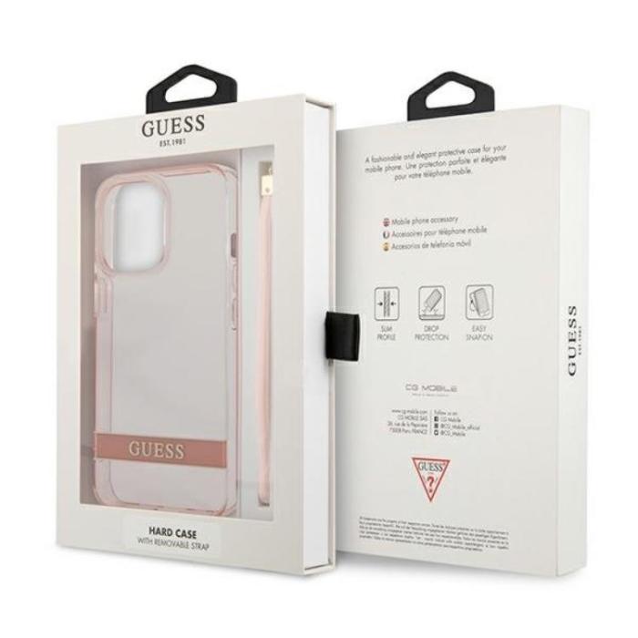 Guess - Guess iPhone 13 Pro Skal Translucent Stap - Rosa