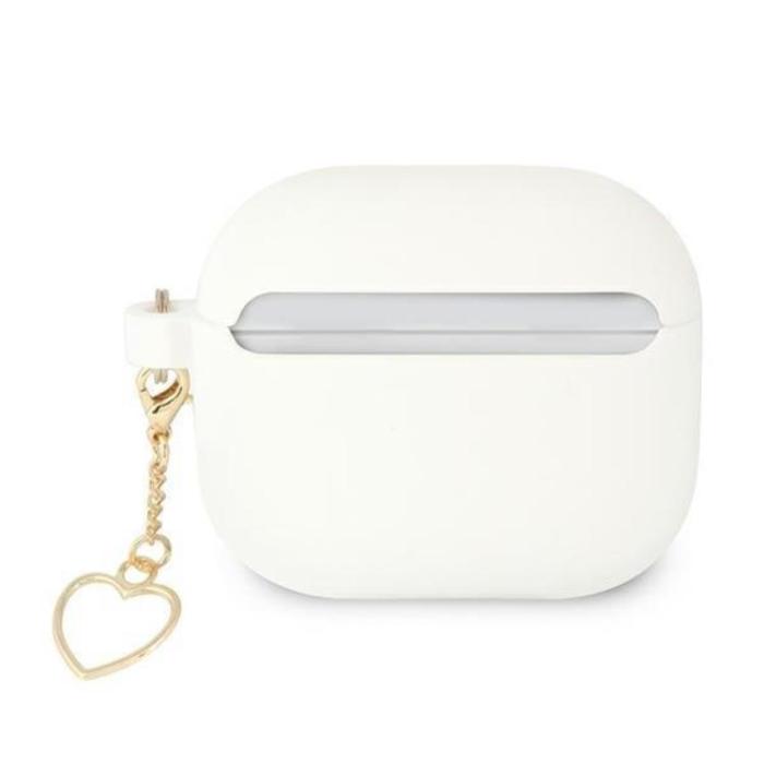 Guess - Guess Silicone Heart Charm Collection Skal Airpods 3 - Vit