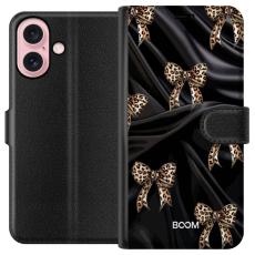 Gustaf - Pl&aring;nboksfodral till Apple iPhone 16 med Leopard Bow