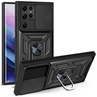 Ring Kickstand Skal Galaxy S22 Ultra - Svart
