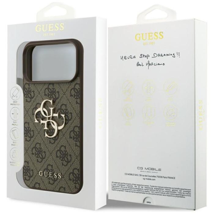 Guess - Guess iPhone 17 Pro Max Mobilskal 4G Big Logo - Brun