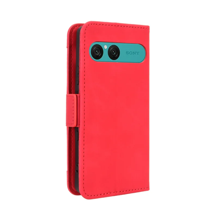 A-One Brand - Sony Xperia 10 VII Plånboksfodral Läder - Röd