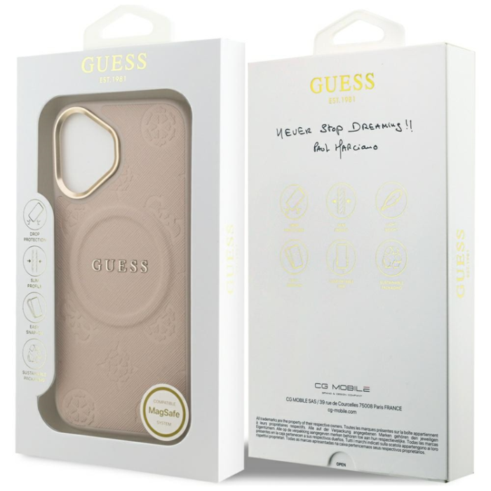 Guess - Guess iPhone 17 Mobilskal Magsafe Peony Hot Stamp - Rosa