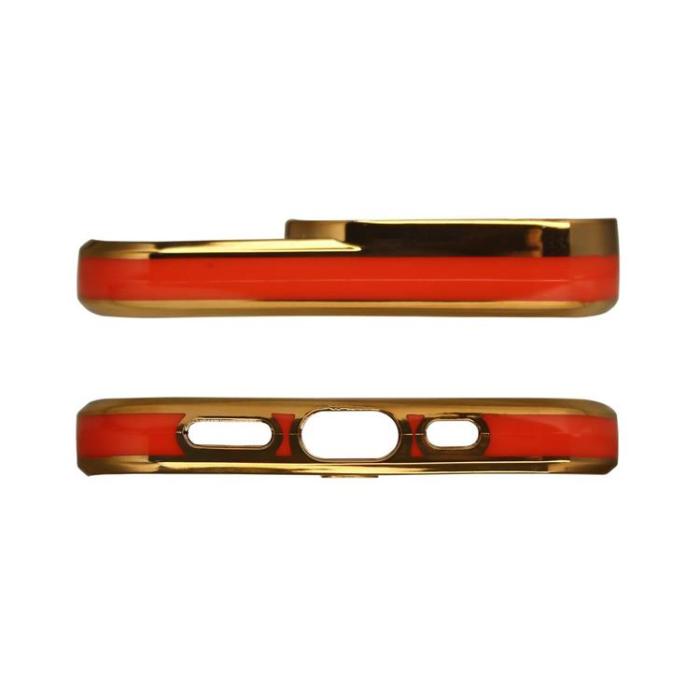 OEM - Galaxy A12 Skal Gold Frame - Röd