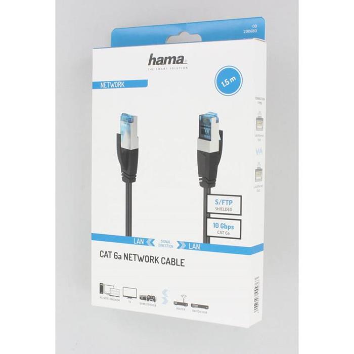 Hama - HAMA Nätverkskabel CAT6a S / FTP 1.5m - Svart