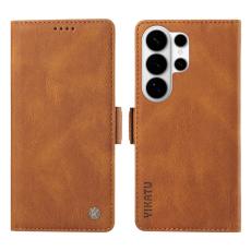 YIKATU - YIKATU Samsung Galaxy S26 Ultra Pl&aring;nboksfodral Pattern Konstl&auml;der - Brun