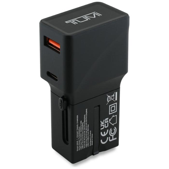 Tumi - TUMI Reseladdare Adapter 25W USB-C/USB-A + USB-C/USB-C Kabel – Svart
