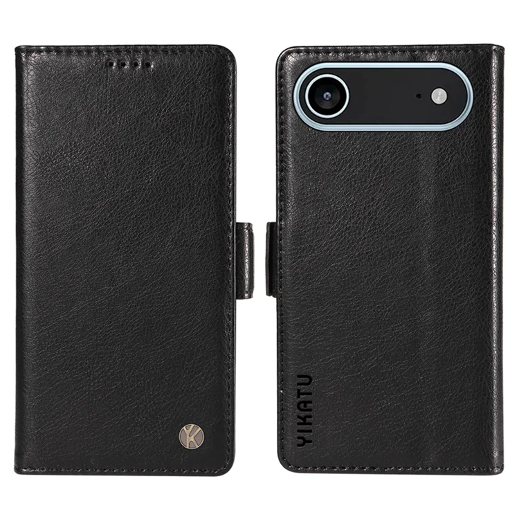 YIKATU iPhone 17 Air Plånboksfodral Litchi Texture - Svart | 2353 | AlltMobil