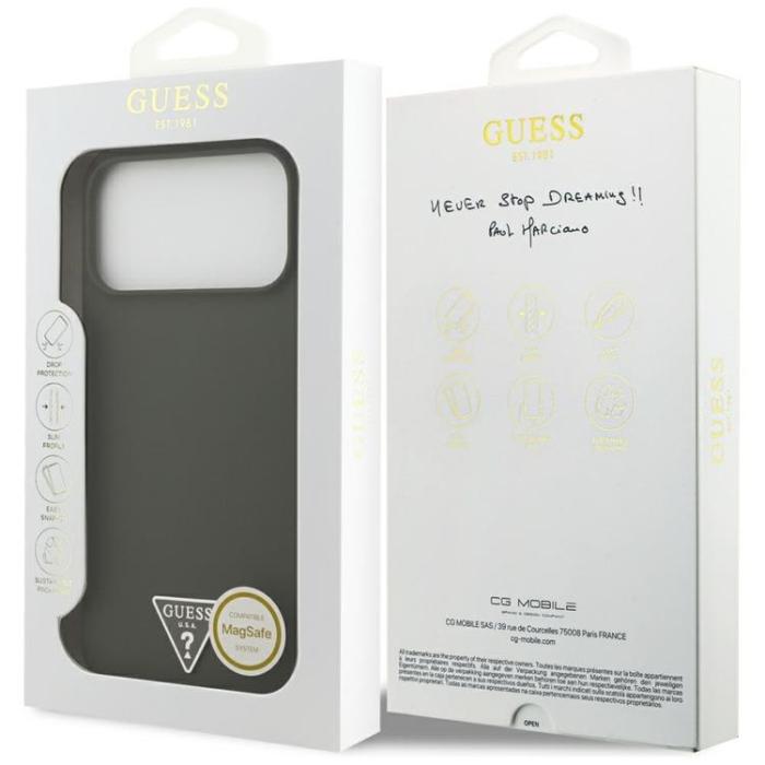Guess - Guess iPhone 17 Pro Max Mobilskal MagSafe Silikon Triangle Logo - Khaki