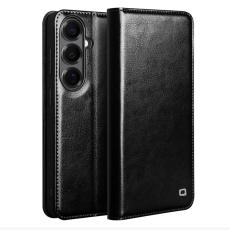 QIALINO - Qialino Pl&aring;nboksfodral f&ouml;r Samsung Galaxy S26 Plus &Auml;kta l&auml;der Kortfack - Svart