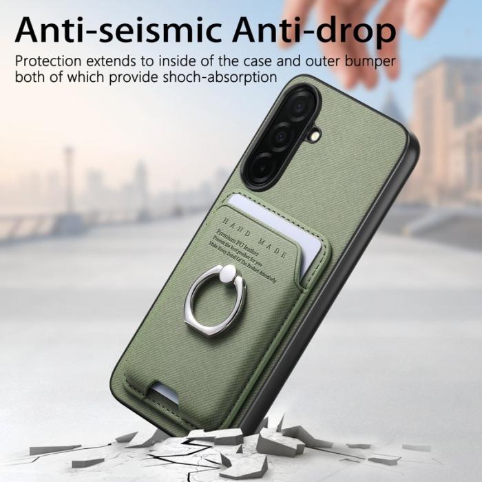 OEM - Mobilskal för Samsung Galaxy S26 Konstläder + PC + TPU - Grön